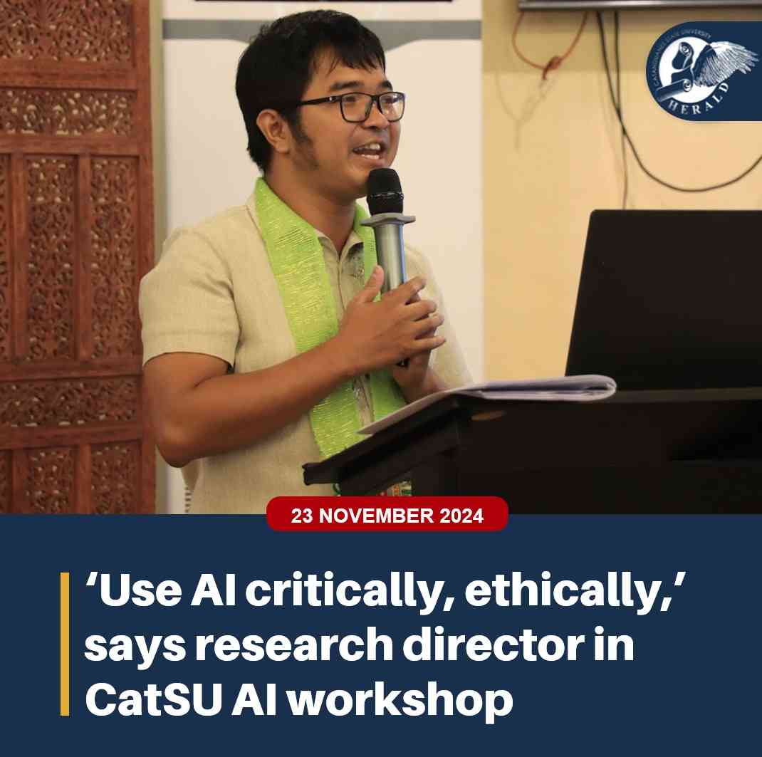 ‘Use AI critically, ethically,’ says research director in CatSU AI workshop